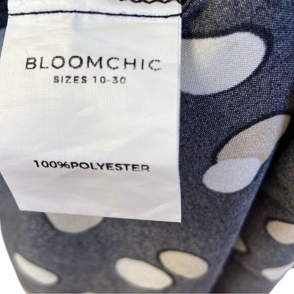 BloomChic Fit and Flare Black, Gold, and Ivory Polka Dot Dress. Size 14/16 - Picture 7 of 8